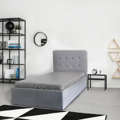 Lit Coffre 90x190 Sommier Inclus Mily Gris Foncé