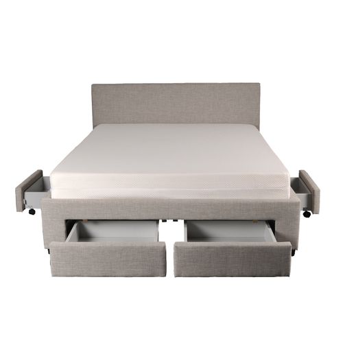 Lit 140x190 Sommier Inclus Et 4 Tiroirs Côme Girs Clair