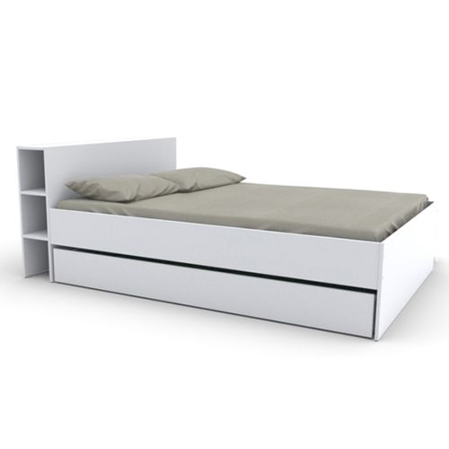 Lit 140x190 Inclus 1 Tiroir Fara Blanc