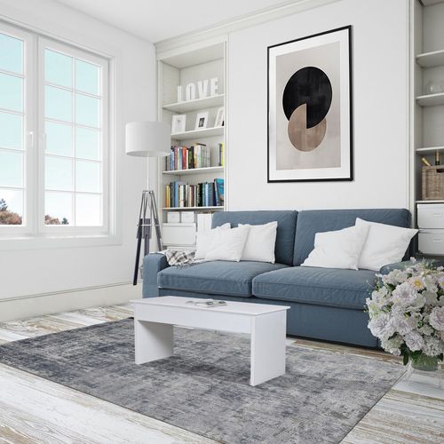 Table Basse Plateau Relevable Arizona 100x40cm / Blanc