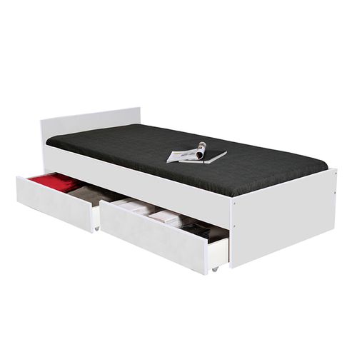 Lit 90x190 Tiroirs Inclus Orson - Blanc