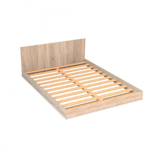 Lit Loft 160x200 + 1 Sommier + Tête De Lit / Décor Chêne Blanchi