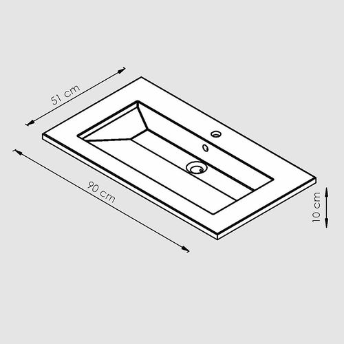 Meuble Sous-vasque 90 cm + Vasque + Miroir + Éclairage Maia / Chêne Clair Grisé