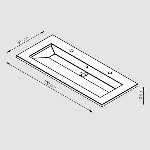 Meuble Sous-vasque 120 cm + Vasque + Miroir + Éclairage Maia / Chêne Clair Grisé