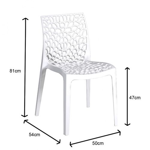 Lot De 4 Chaises Empilables Tela / Blanc