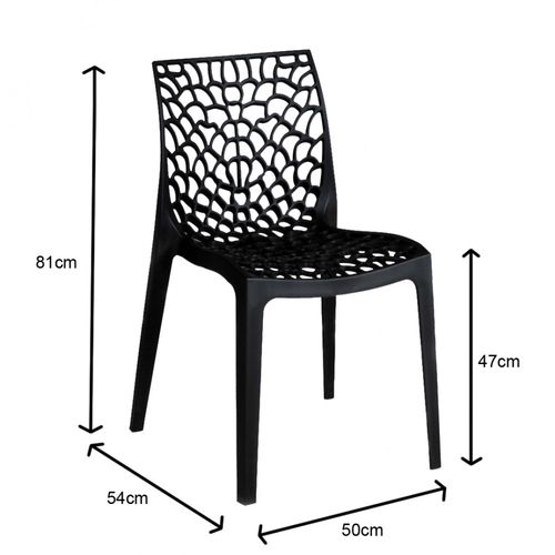 Lot De 4 Chaises Empilables Tela / Noir