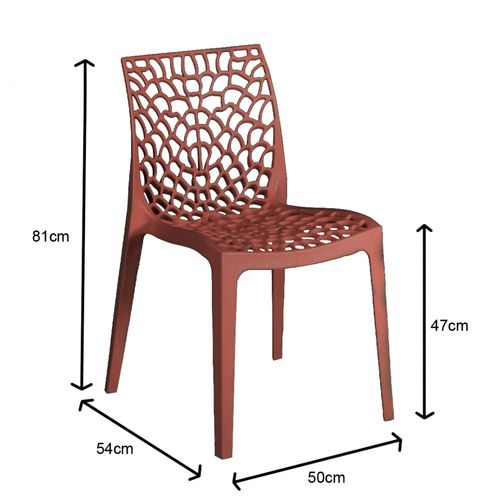 Lot De 4 Chaises Empilables Tela / Rouge