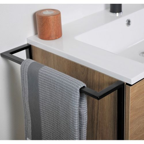 Ensemble Marina Meuble + Vasque + Miroir + Colonne / Décor Noyer