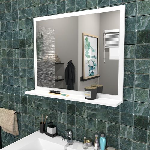 Meuble Sous-vasques 3 Tiroirs Marbella 60 Cm + Vasque + Miroir / Blanc