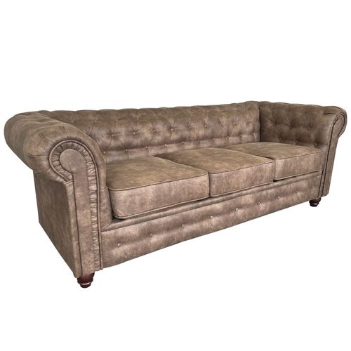 Canapé Chesterfield 3 Places / Marron Vieilli