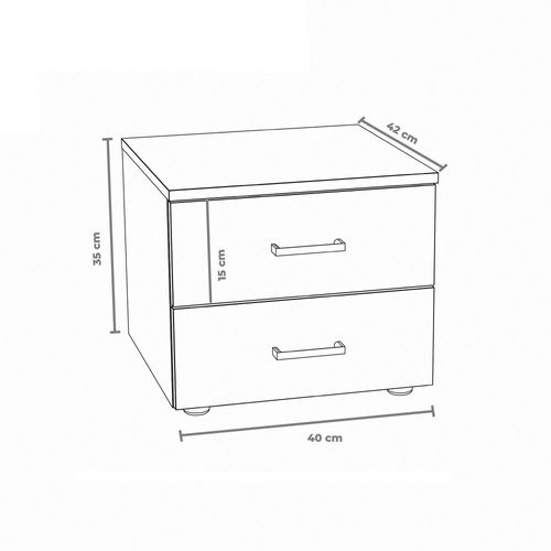 Lit Loft 140x190 + 2 Chevets  + Sommier + Tête De Lit / Blanc