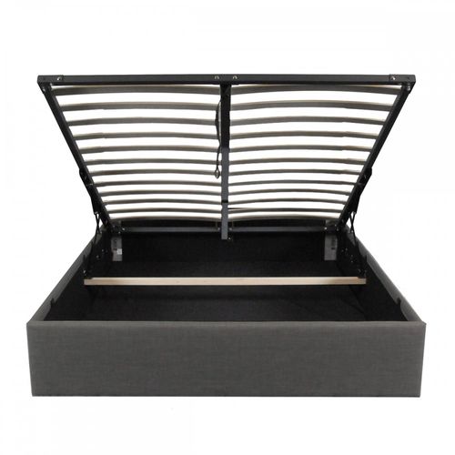 Lit Coffre Genoa 160x200 + 1 Sommier / Gris Foncé
