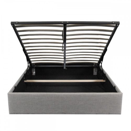 Lit Coffre Genoa 160x200 + 1 Sommier / Gris Clair