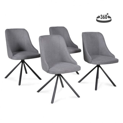 Lot De 4 Chaises Pivotantes Horizon / Gris Clair