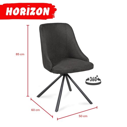 Lot De 4 Chaises Pivotantes Horizon / Gris Foncé