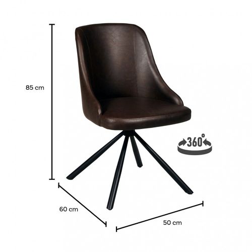 Lot De 4 Chaises Pivotantes Horizon / Marron