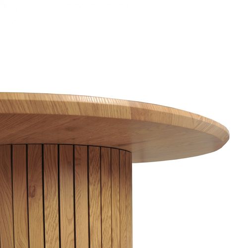 Table à Manger Bahia 6 Personnes Diamètre 120 Cm / Décor Chêne Artisan