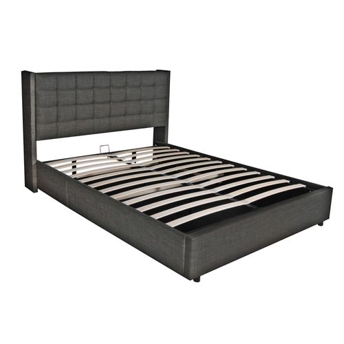 Lit Coffre Wembley 160x200 + 1 Sommier / Gris Foncé