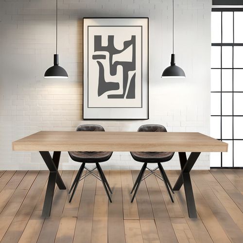 Table à Manger Cadix, 8 Personnes, 180 X 90 Cm / Décor Chêne Blanchi