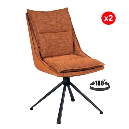 Lot De 2 Chaises Pivotantes De Salle à Manger Java / Brun Brique