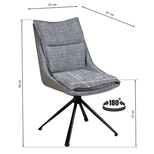 Lot De 2 Chaises Pivotantes De Salle à Manger Java / Gris Foncé