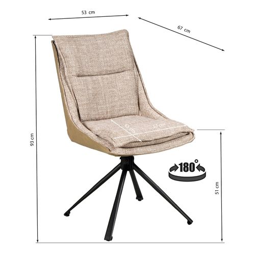 Lot De 2 Chaises Pivotantes De Salle à Manger Java / Beige