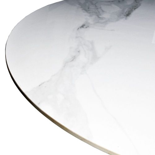 Table à Manger Ronde Isa En Pierre, 4/5personnes, D.100 Cm/ Blanc