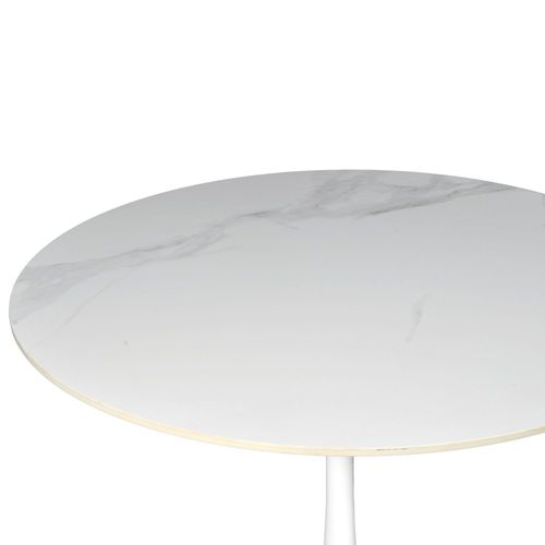 Table à Manger Ronde Isa En Pierre, 4/5personnes, D.100 Cm/ Blanc
