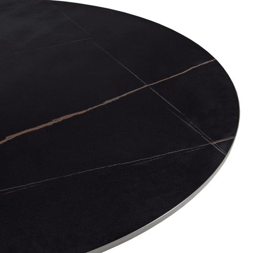 Table à Manger Ronde Isa En Pierre, 4/5personnes, D.110 Cm/ Noire