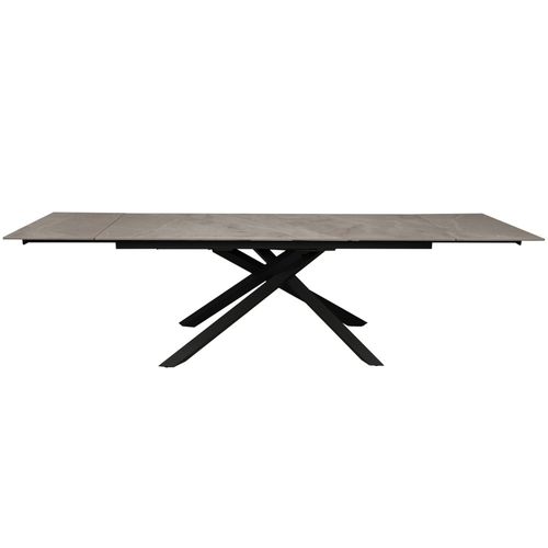 Table à Manger Extensible En Pierre Osiris - 180x90cm + 2 Allonges De 50cm - 12 Personnes - Gris