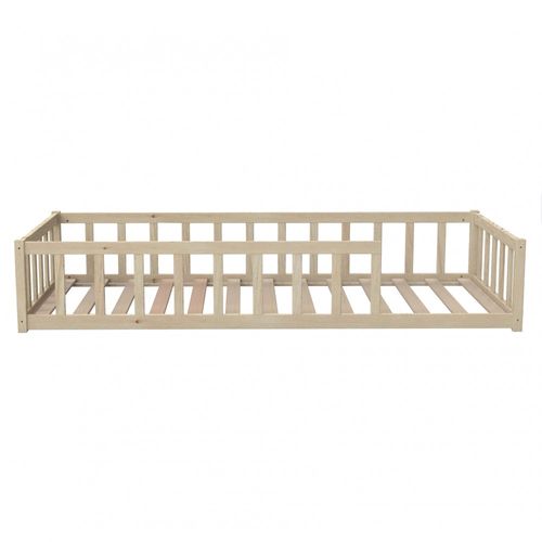 Lit Nino 90x190 + 1 Sommier + Barrière / Naturel