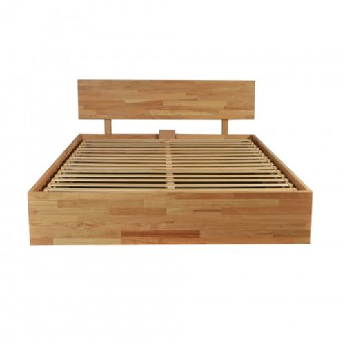Lit coffre 160x200 cm en chêne massif OWEN