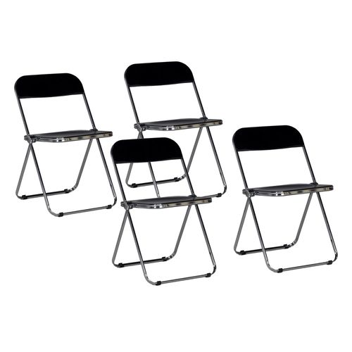 Lot De 4 Chaises Pliantes De Salle à Manger Eva / Noir
