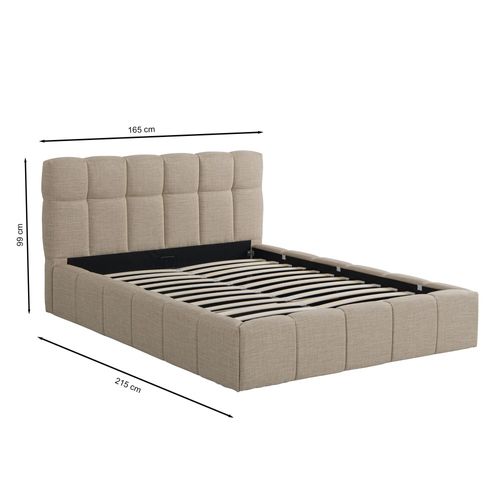 Lit Coffre 140x190 Cm Elias + Sommier / Beige