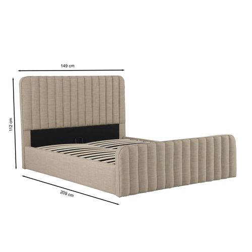 Lit Coffre 140x190 Cm Neva + 1 Sommier / Beige