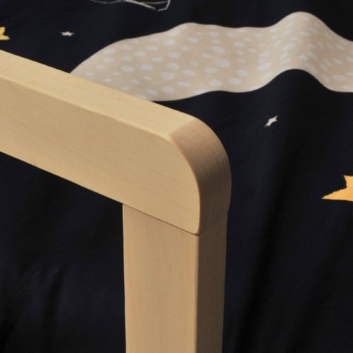 Lit 80x160 Pilou Avec Sommier / Blanc Et Naturel