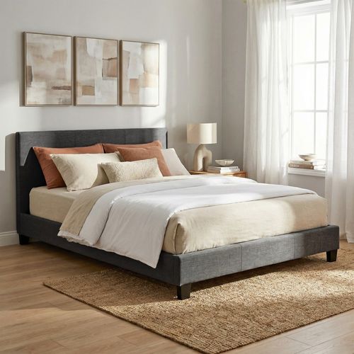 Ensemble Matelas + Lit 140x190 Dublin / Gris Foncé