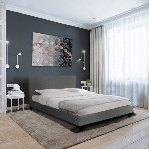 Ensemble Matelas + Lit 140x190 Dublin / Gris Foncé