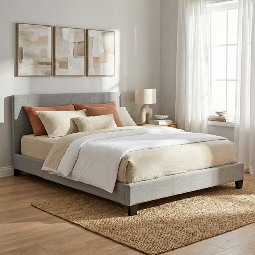 Ensemble Matelas + Lit 140x190 Dublin / Gris Clair