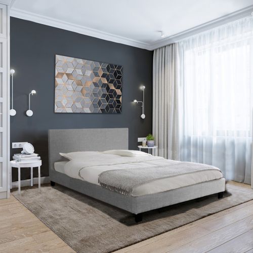 Ensemble Matelas + Lit 140x190 Dublin / Gris Clair