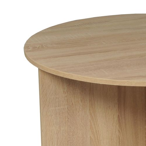 Table Basse Dali Diamètre 80 Cm / Décor Chêne Blanchi