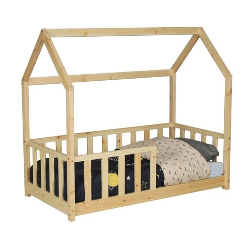 Lit Cabane Kiwi 70x140 Avec Sommier Et Matelas /naturel