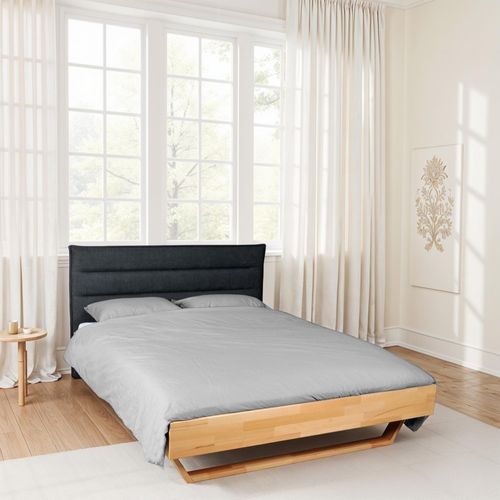 Tête De Lit En Tissu Daphne, Compatible Avec Lits 140 Et 160cm, Gris Foncé