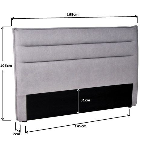 Tête De Lit En Tissu Daphne, Compatible Avec Lits 140 Et 160cm, Gris Clair