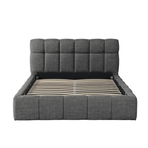 Lit Coffre 140x190 Cm Elias + Sommier / Gris Foncé