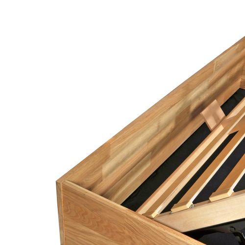 Lit Coffre 160x200cm Ben + Sommier/ Hêtre Massif Huilé