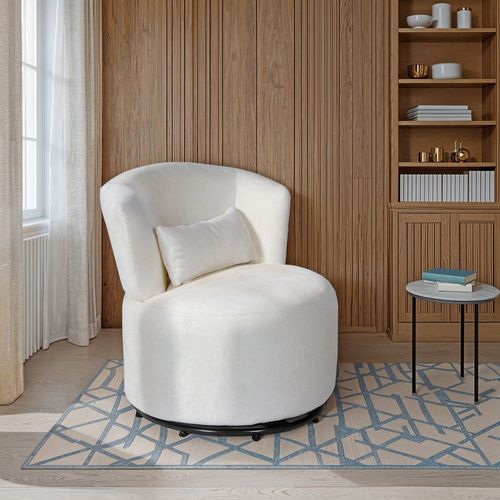 Fauteuil Pivotant De Salon Arno, Blanc