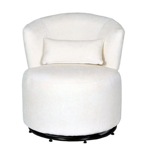 Fauteuil Pivotant De Salon Arno, Blanc