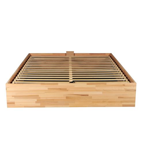 Lit Coffre 120x200cm Ben + Sommier/ Hêtre Massif Huilé