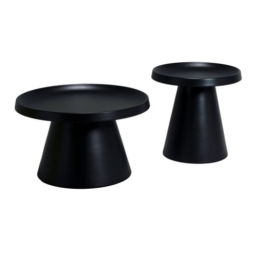 Lot De 2 Tables Basses Rondes Lotus/ Noir